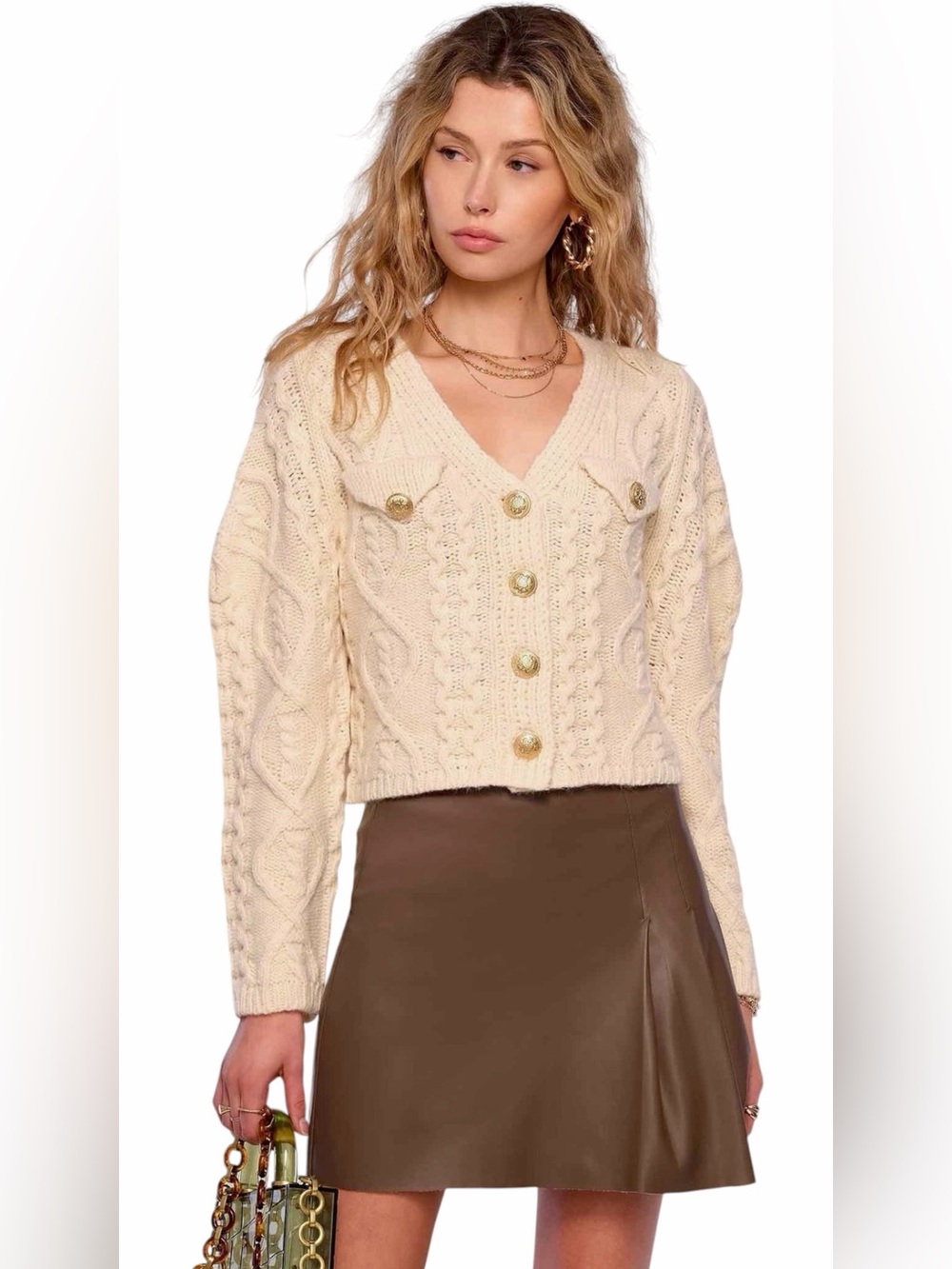NWT – Heartloom – Vea Cardi Cable Knit Cardigan – Ivory – Sz. XS